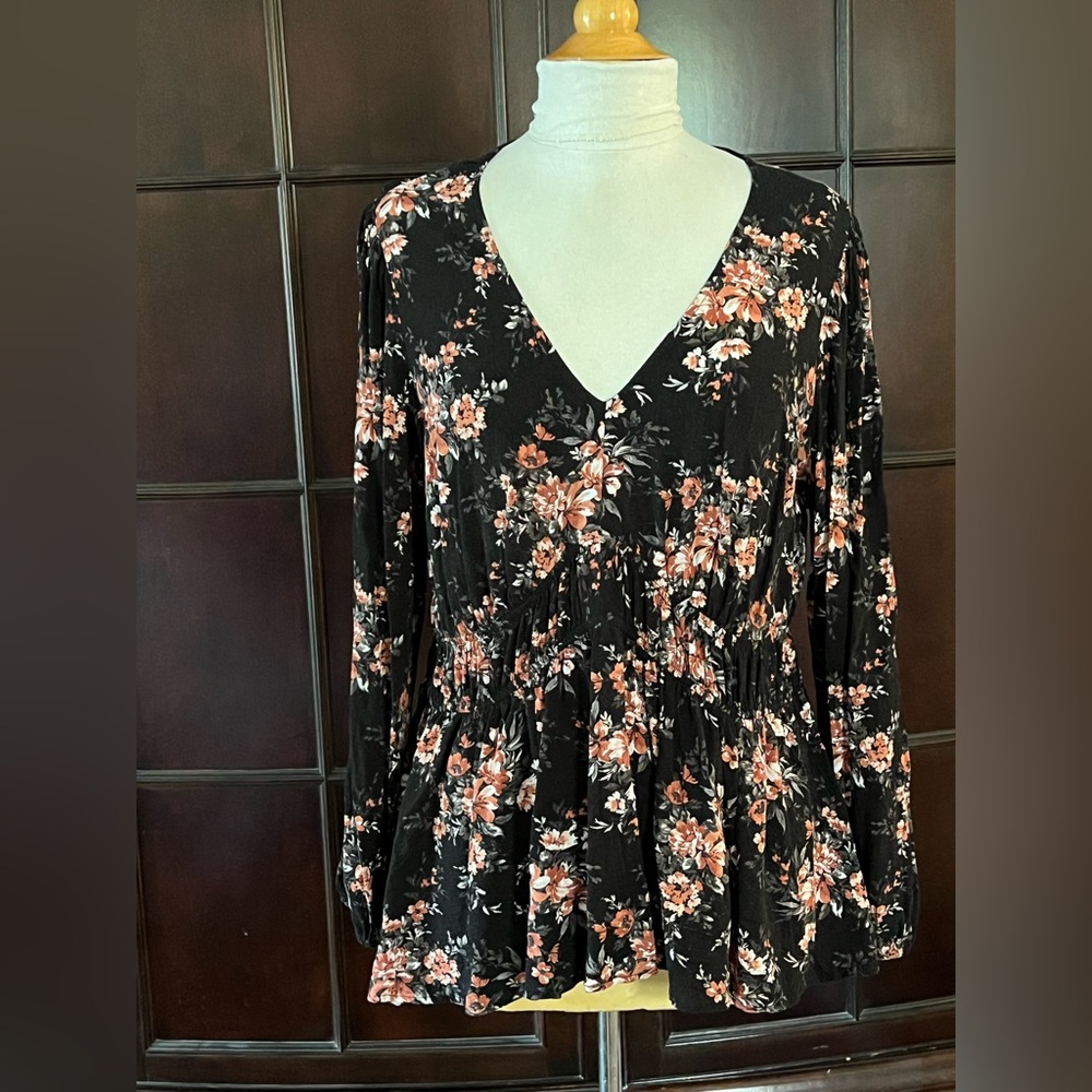 Floral Black Women's Top